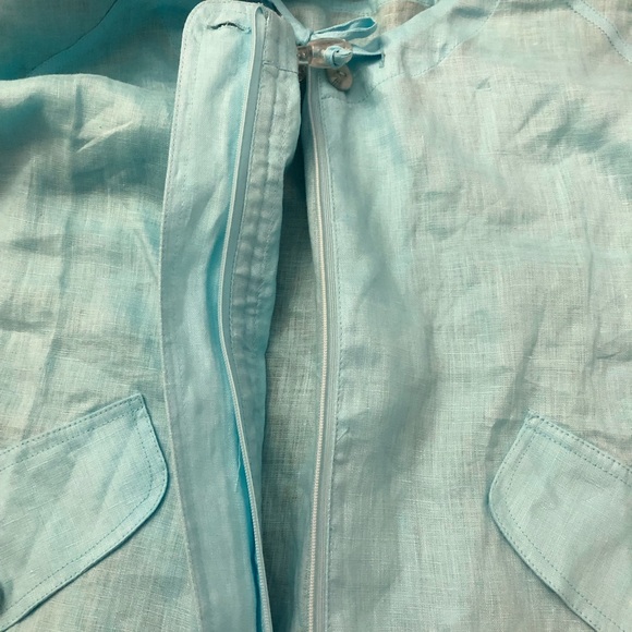 Vintage J. Marco 100% Linen Zip Button down Jacket crop Top Size Large - Picture 5 of 9